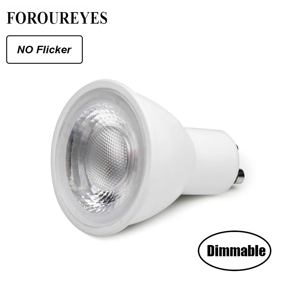 

Dimmable GU10 led bulb No flicker AC220V 5W COB Super Bright Spotlight Home Ceiling Fans Replace 50W Halogen Lamps