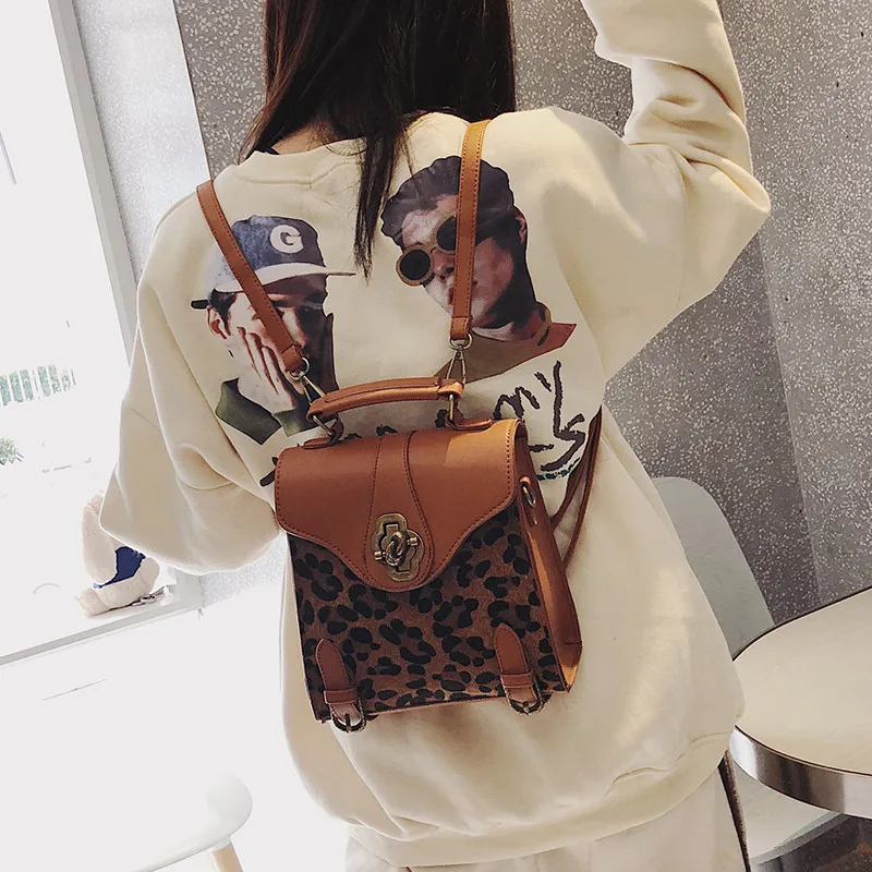 Fashion Academy Leopard Lady Bag 2019 New Trend Casual Tote Classic Student Backpack | Багаж и сумки