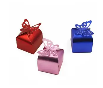 

100pcs/Lot Butterfly Paper Candy Box Wedding Favors Baby Shower Party Birthday Decoration Baptism Packaging Bag Gift box