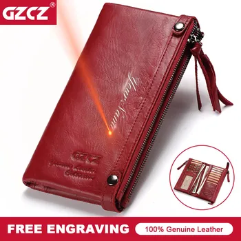 

Genuine Leather Women Wallets Luxury Brand New Design High Quality Fashion Girls Phone Bags Card Holder Long Clutch Walet