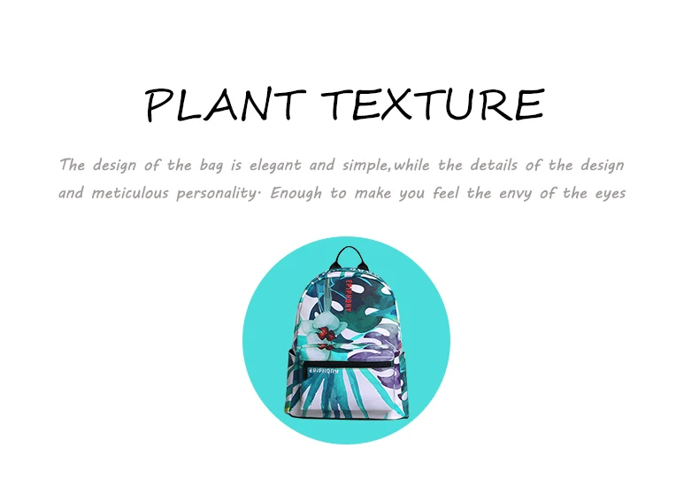 Дизайнерская брендовая школьная сумка с зеленым листом, чистый Карманный Рюкзак, летний рюкзак с цветочным принтом