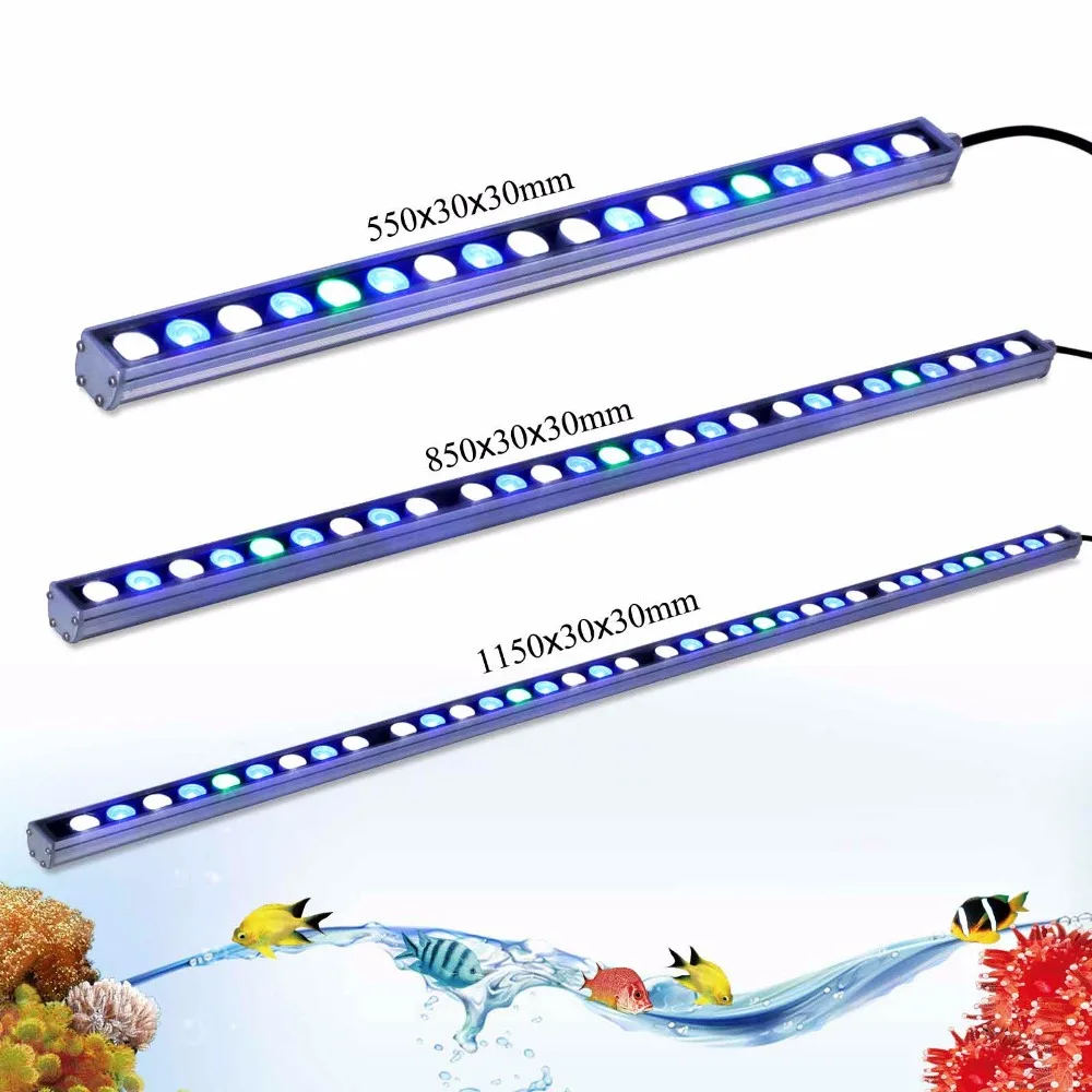 

Led Aquarium Lamp Strip 54w/ 81w/108w reef coral aquaponics fish tank Led marine Light Bar White Blue UV 55cm/85cm/115cm Lights
