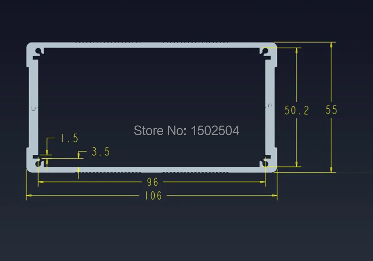 Алюминиевый корпус Электрический проект чехол PCB коробка 106*55*150 мм корпус электроники DIY