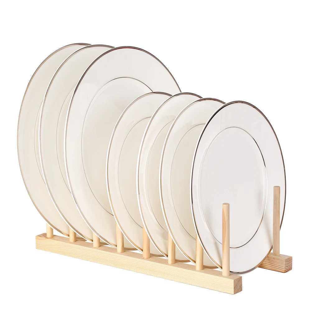 

Wooden Dish Rack Dishes Drying Drainer Cabinet Organizer for Dish/Plate/Bowl/Pot Lid Storage Stand Holder Kitchen Accessories