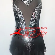 Черный Фигурное катание одежда Лидер продаж на фигурных коньках платья черный Высокое качество модные Ice черные платья