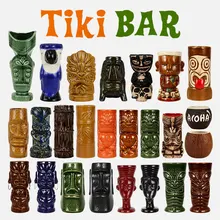 Гавайские кружки Tiki, Коктейльная чашка, пивная кружка для напитков, кружка для вина, керамические кружки Tiki, отлично подходят для коктейльных напитков
