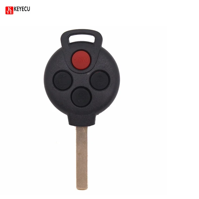 

KEYECU Uncut Remote Key Shell Case Fob 3 buttons / 4 buttons for SMART Fortwo 450 Forfour 451 Roadstar 2008-2012