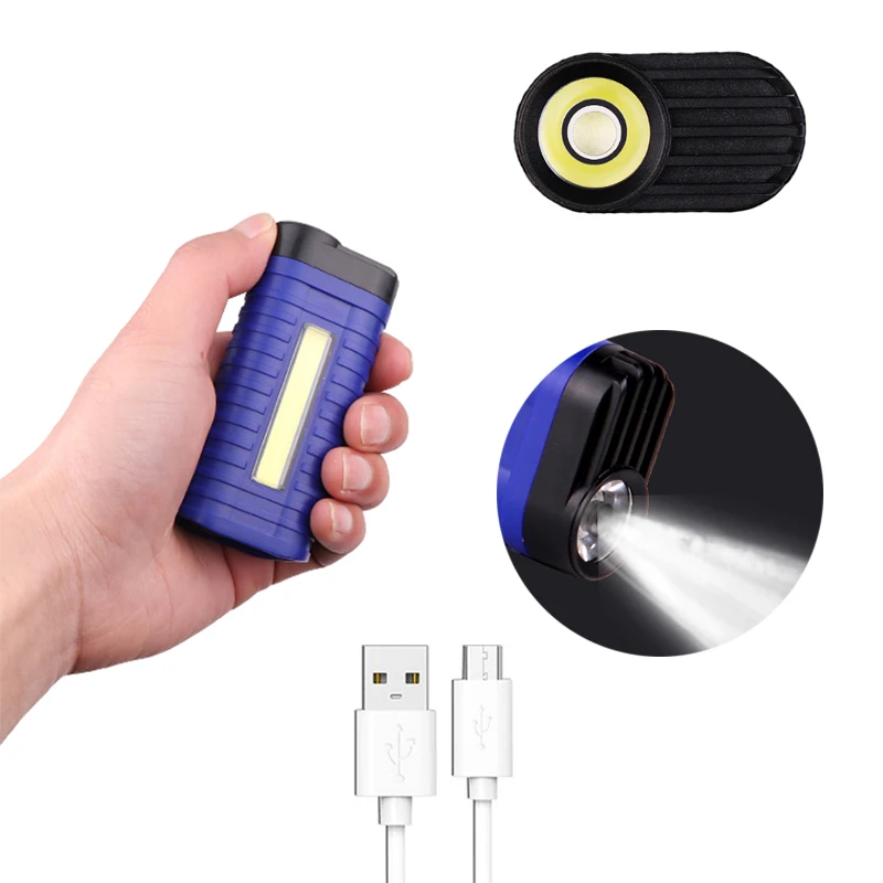 

Dropshipping Portable Clip Torch Working Inspection Light Lanterna Ultra Bright COB LED Flashlight Rechargeable Built-in Battery