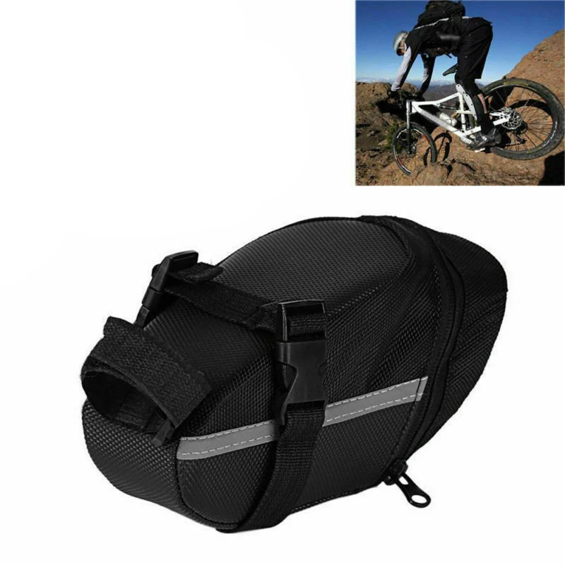 

TOP!-Black Waterproof Bicycle Bag Rear Pouch Storage Cycling Seat