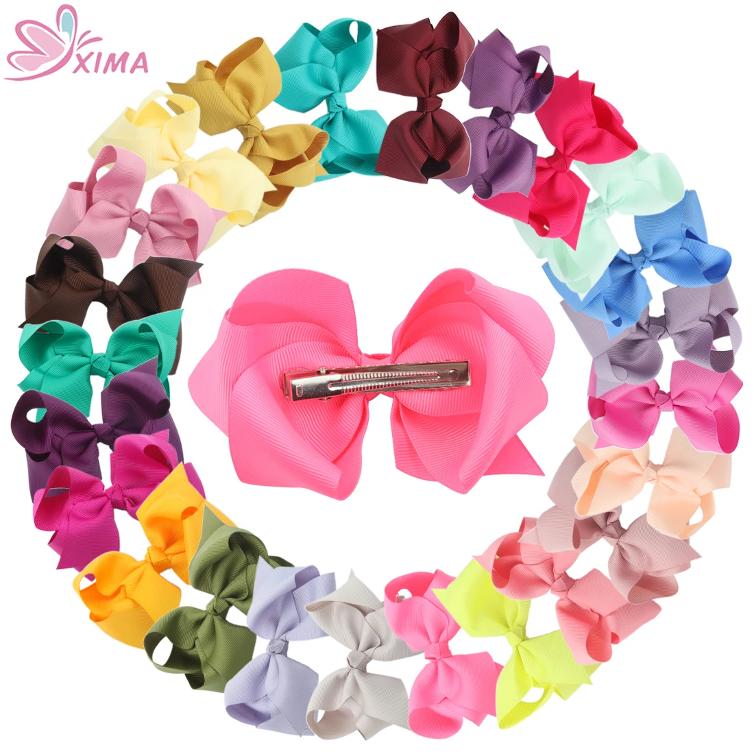 

4'' Beauty Colorful Grosgrain Ribbon Hair Bows Accessories Hair Clip Boutique Bow Hairpins Hairgrips Girls Hair Ornaments