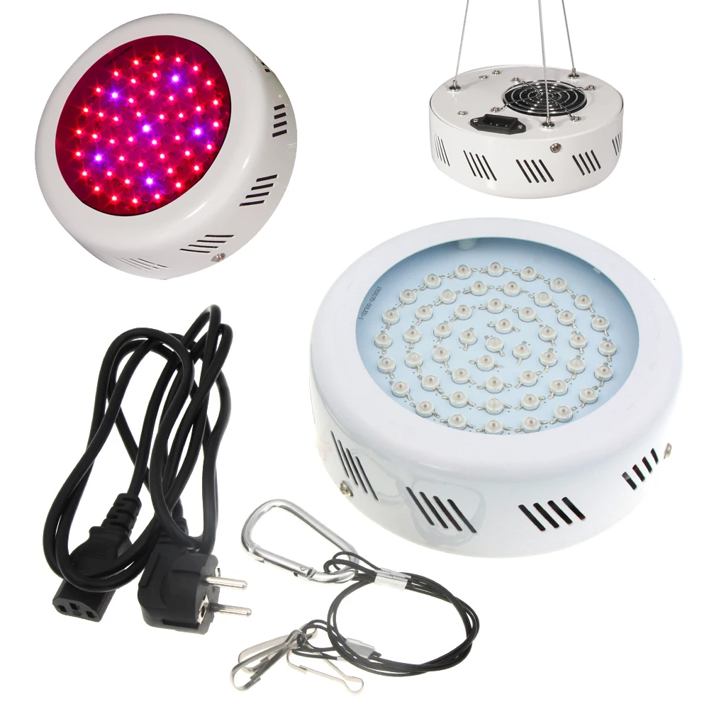 

With Cooling Fan 50pcs LED Grow Plant Light Round Panel 50W Blue Red Indoor Professional Light High Brightness AC 85-265V Indoor