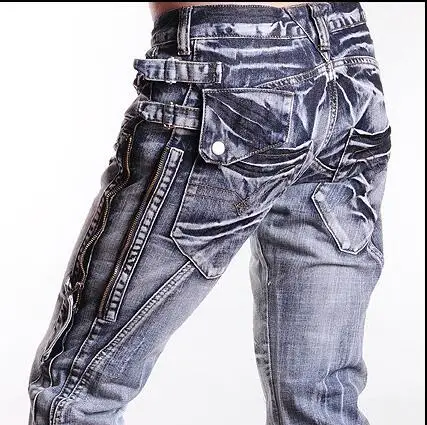 Cheap fashion famous brand mens denim jeans motorcycle true jean men pant british style Zipper spring Straight jeans man pants slim