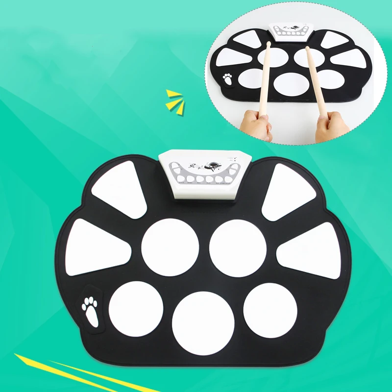 

Portable Electronic Roll Up Drum Pad Instrument Gifts Fun Intellectual