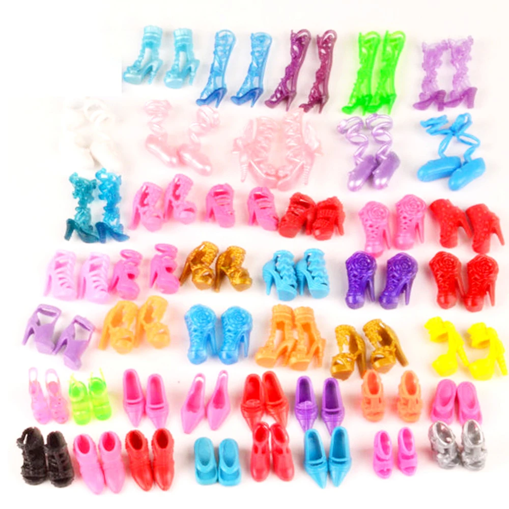 BBGUN001-12 предметов = 6 шт. платье+ 6 пар обуви, случайный выбор новейшая одежда ручной работы для куклы Monster High и для куклы Барби