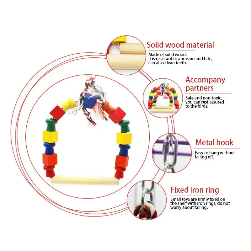 Деревянные качели для попугая игрушки длиннохвостый попугай Австралийский попугай Lovebird подвеска в клетку Висячие