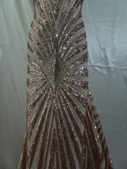 

Latest design African French net Lace Fabric with sequins High Quality David-168-2 African sequins Lace Fabric