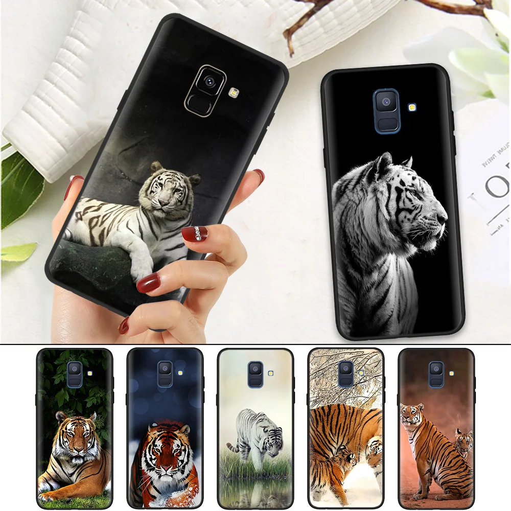 

Black Silicone Soft Case Cover for Samsung Galaxy A7 A70 A50 A40 A30 A20 A10 A8 A9 A6 2018 Plus 2018 Star A20E Animal Tiger Cub