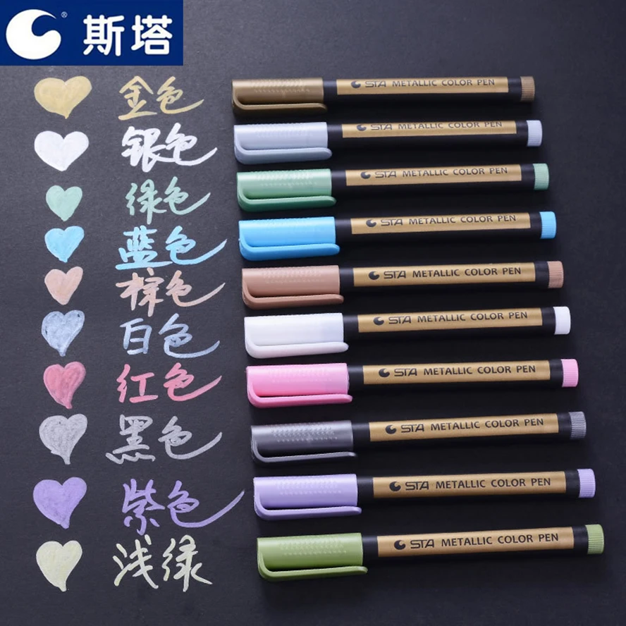 

10PCS DIY Metal Marker Pens 2.0MM Art painting For Stationery School Supplies
