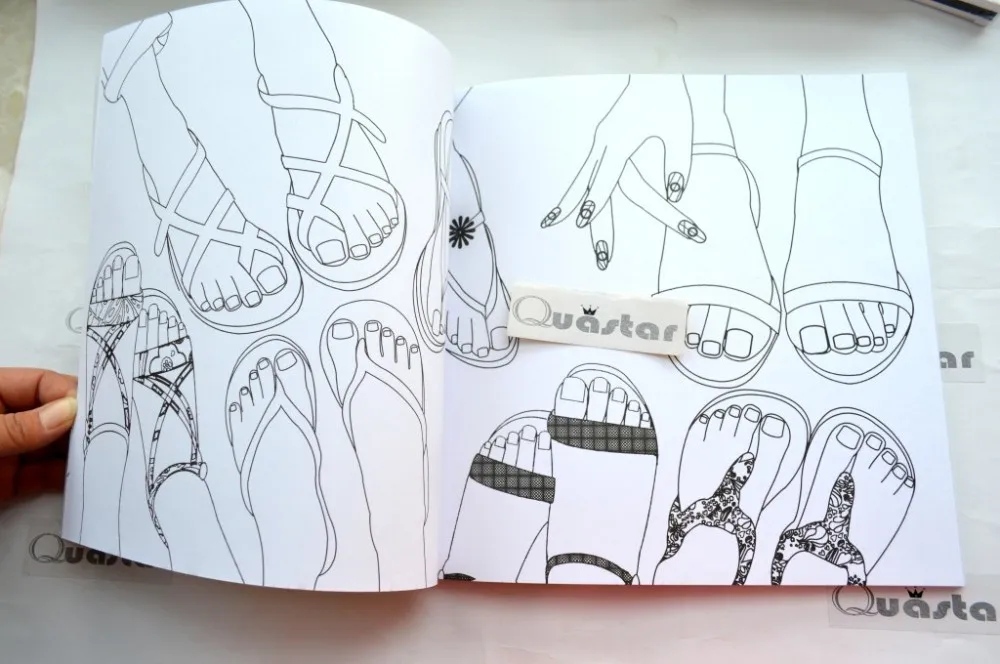 Милая модная повседневная книжка-раскраска для взрослых для девочек, снимает стресс, граффити, рисование, книжка-раскраска антистресс
