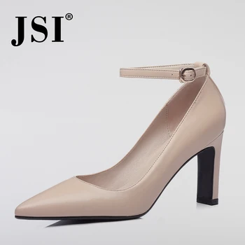

JSI Fashion Genuine Leather Ladies Sandals Basic Office Shallow Shoes Spring Autumn Pointed Toe Thin Heel Women Sandals JO181