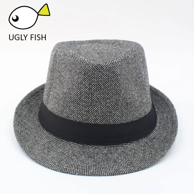 Унисекс Шерсть Fedora Шляпа головные уборы для мужчин и женщин фетровая шляпа trilby