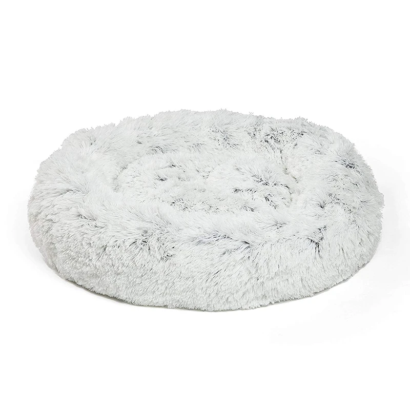 

Warm Fleece Dog Bed Round Pet Lounger Cushion For Small Medium Large Dogs & Cat Winter Dog Kennel Christmas Puppy Mat 3 Sizes