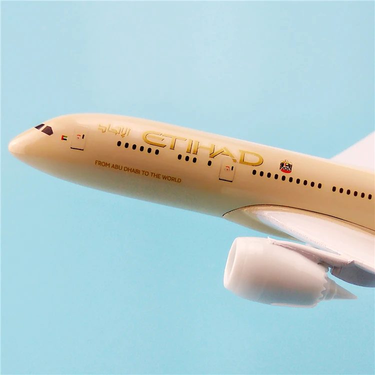 20 см модель самолета Etihad B787, поделки из сплава, Boeing 787, авиационный самолет, авиационный сувенир, подарок для взрослых и детей на день рождения, игрушки