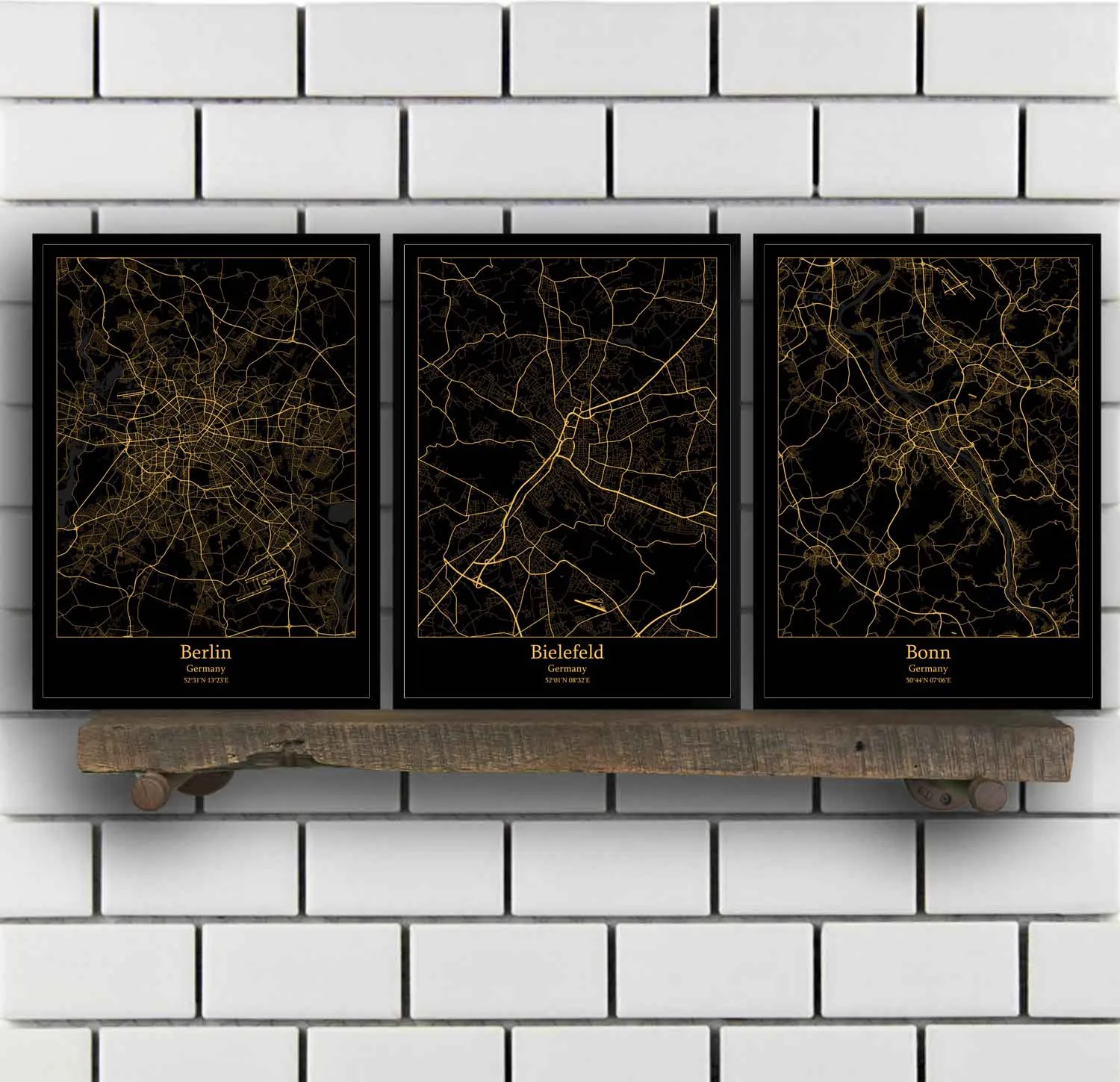 

Berlin Bielefeld Bonn Bremen Cologne Dortmund Dresden Dusseldorf Essen Germany Map Poster