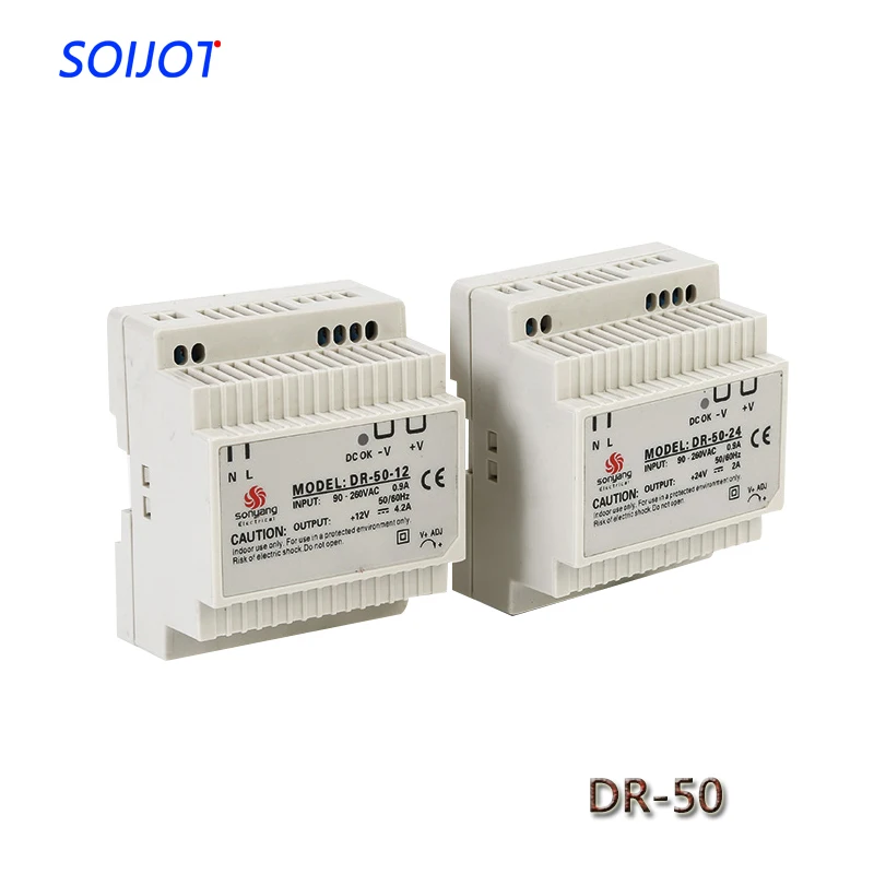 

DR-50 Conventional Din Rail Power Supply 50W 12V 4.2A,Switching Power Supply AC 110V/220V Transformer To DC 12V,AC DC Converter