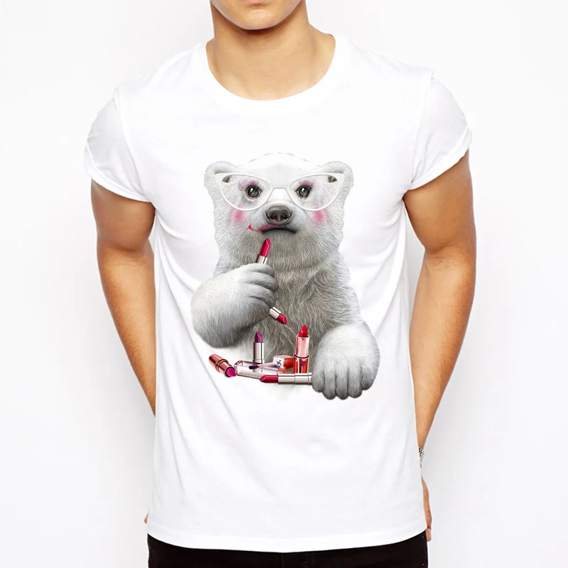 Super Cute Funny Polar Bear T Shirt Men Women Novelty Animal naughty T