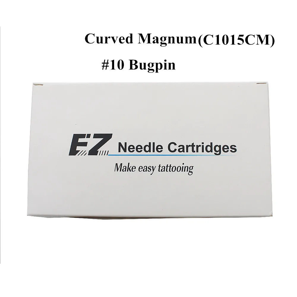 C1015CM EZ White Cartridge Needle Curved Magnum 10 Bugpin Tattoo