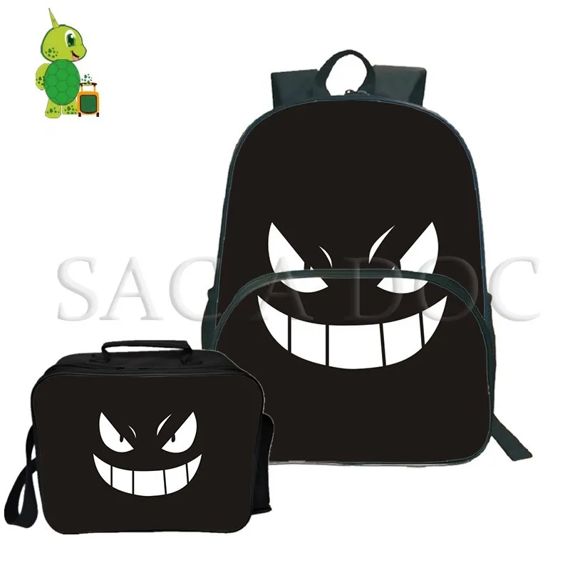 

Pokemon Gengar 2Pcs/Sets Backpack Laptop Backpack for Teenage Girls Boys School Laptop Backpack Travel Rucksack with Cooler Bag