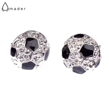 Amade шариковые серьги, 5 пар/партия, Повседневная круглая эмалированная Сережка в форме футбольной формы для девочек/женщин, AE147