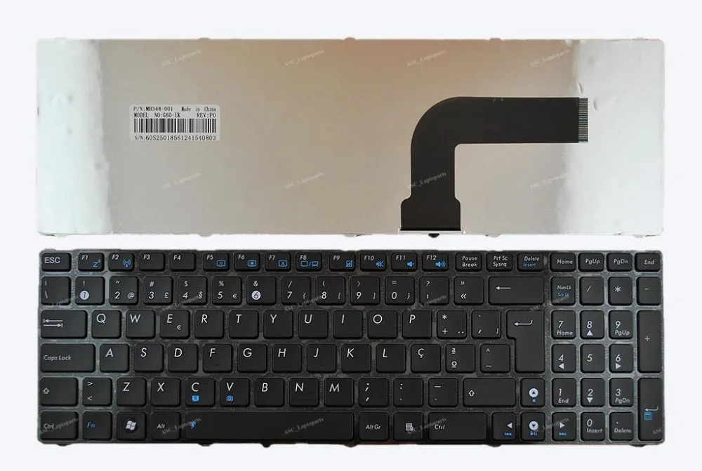 Nuova Tastiera Teclado Portoghese Po Per Asus X52 X52F X52J X52Jr G53 G53Jw B53J Laptop Cornice Lucida Nera