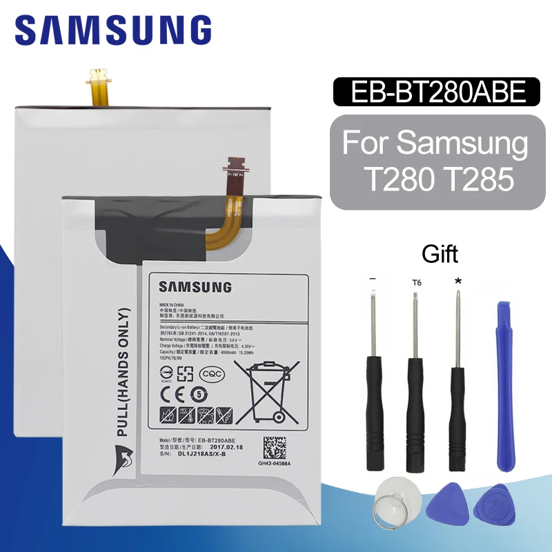 

SAMSUNG Replacement Original Tablet Battery EB-BT280ABE 4000mAh For Samsung GALAXY Tab A 7.0 T280 T285 SM-T280 + Free Tools Kit