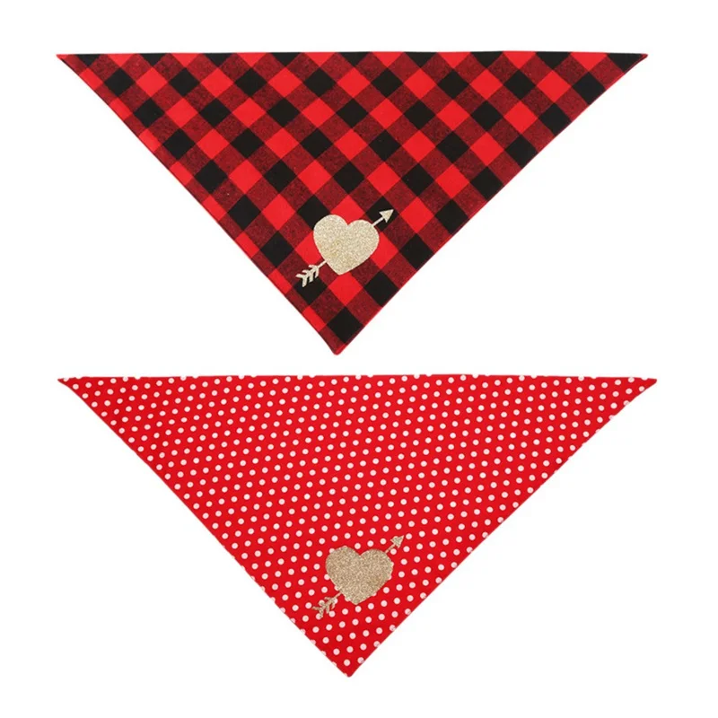 Lovely Patterns Product For Dog 2 Colors Love Neckerchief Dog Scarf Bandage Valentine's Day Pet Towel