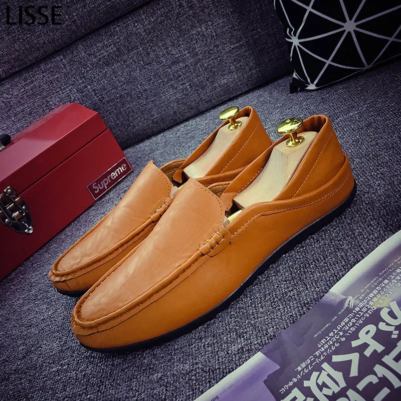 Size 36-44- Men's Shoes- Fashion Brand Men's Love Shoes- Spring Autumn- Soft Shoes Men's Leather -Walking Shoes- Leisure Driving Men's Flats (41)
