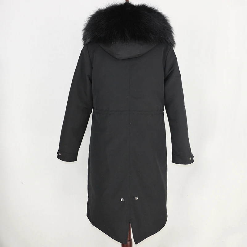 OFTBUY X-long Водонепроницаемая парка, пальто с натуральным мехом, зимняя куртка для женщин, воротник из натурального меха енота, подкладка из лисьего меха, теплая Толстая Уличная одежда