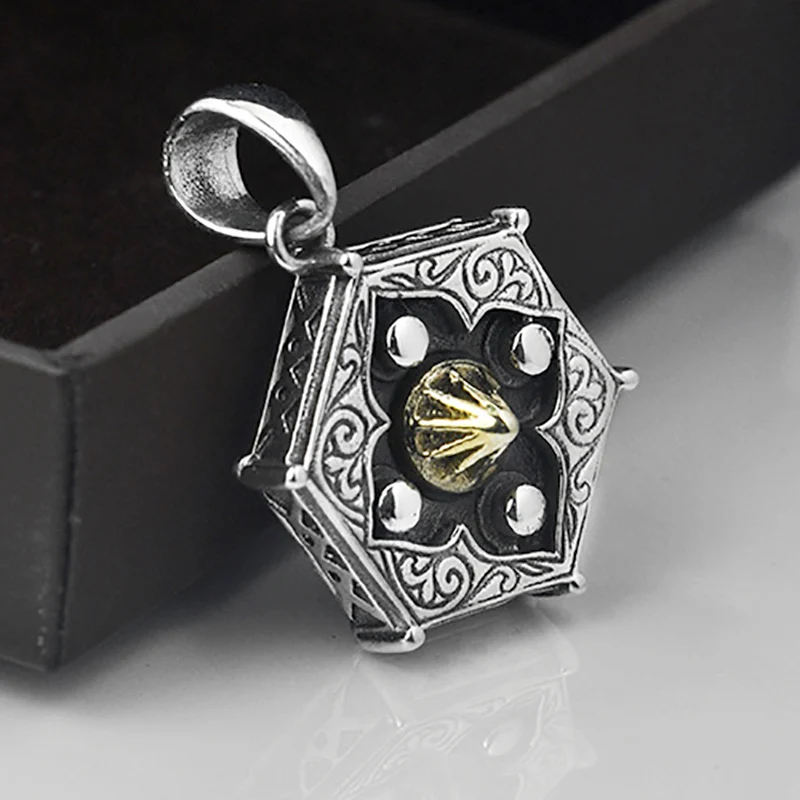 

V.YA Real 925 Sterling Silver Tai Chi BaGua Lucky Amulet Pendants For Male Men Yin Yang Charm Pendants Men's Fine Jewelry