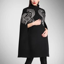 Распродажа Пальто байан кабан Осень-Зима европейский американский женский шерстяной кардиган с вышивкой темперамент