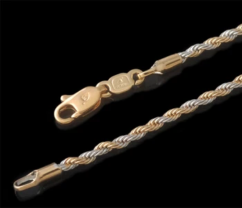 

MxGXfam (500*2mm)Special Design 2 Colors Twisted Necklaces Chain Women (+white gold color) for Wholesale Price