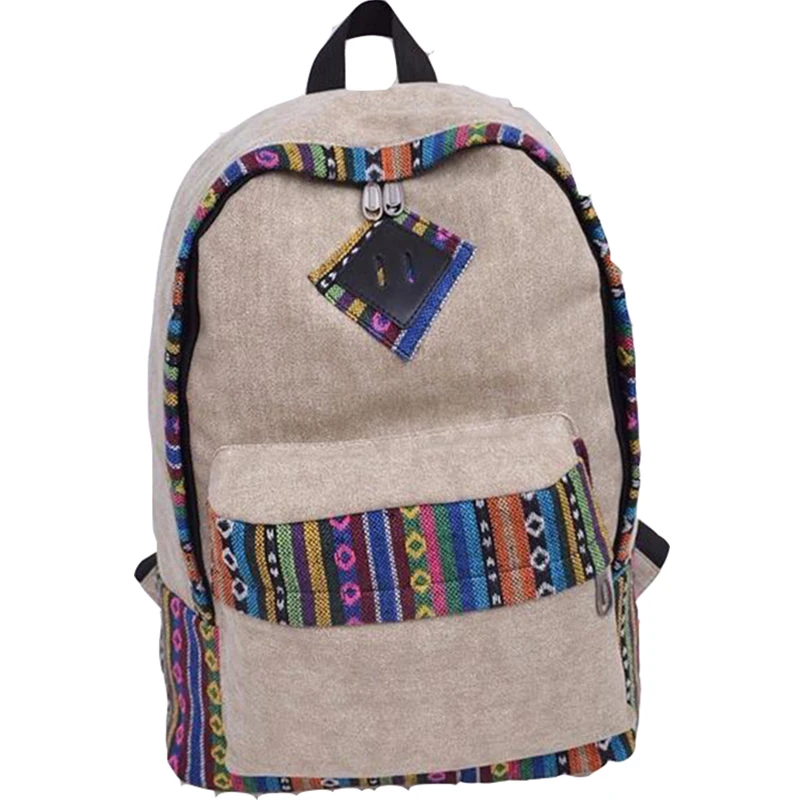 Chinese Style Women's Canvas Backpack School Bag Girls Ladies Teenagers