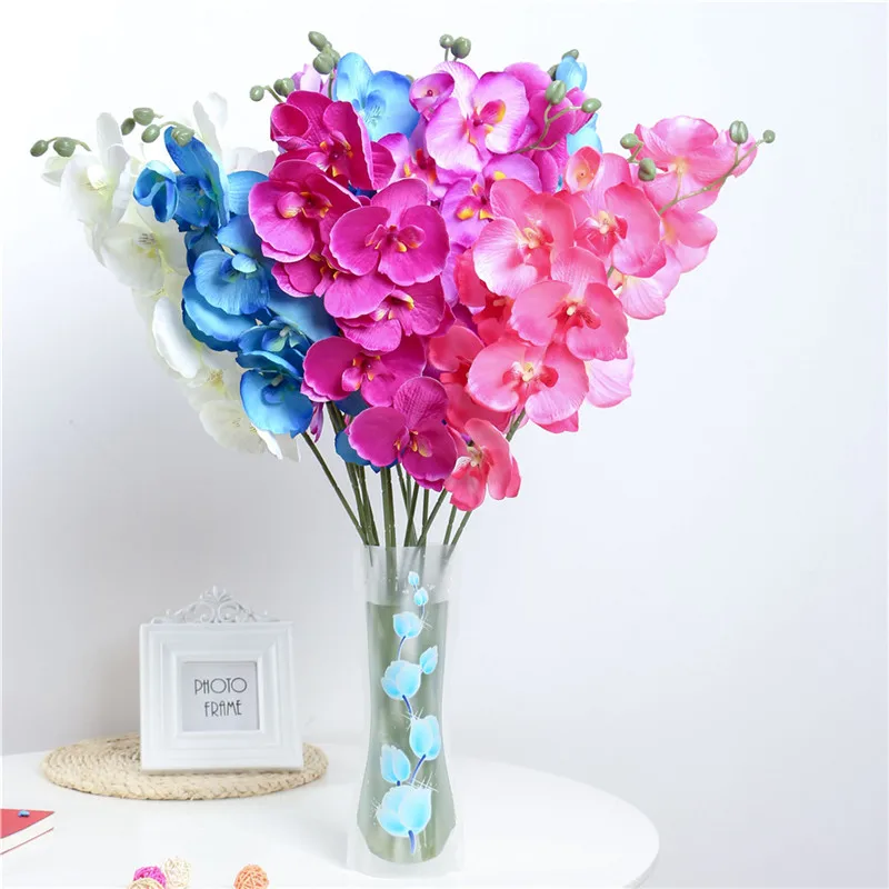 

orchid artificial flowers DIY Artificial Butterfly Orchid Silk Fake Flowers Bouquet Phalaenopsis Wedding Home Decoration