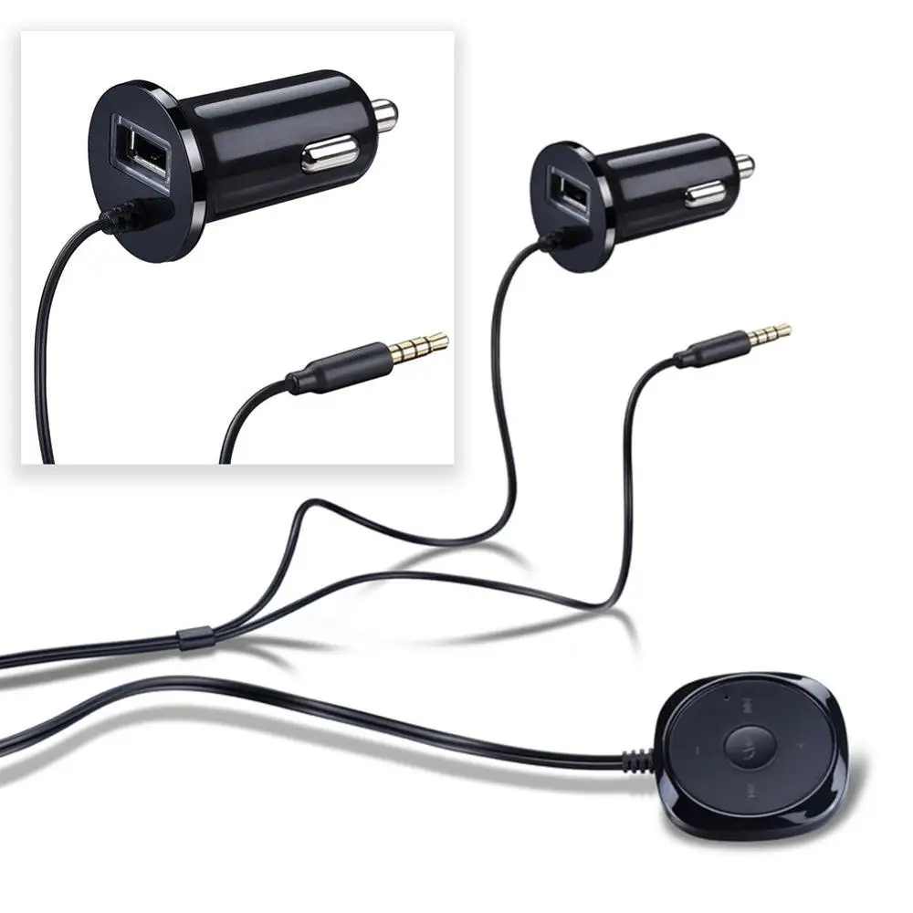 Bluetooth hands-free car kit 2.1A USB Car Charger + 3.5mm AUX cable Wireless music and car calls Wireless Bluetooth connection, Bluetooth hands-free car kit 2.1A USB Car Charger + 3.5mm AUX cable Wireless music and car calls Wireless Bluetooth connection,