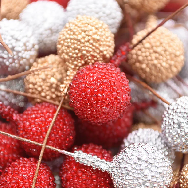 40 шт. 12 мм мини ягоды пластиковые искусственные фрукты тычинки вишня искусственные жемчужные цветы для украшения свадебной вечеринки Подарочная коробка венок 8