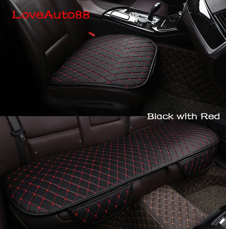 Чехол на сиденье автомобиля, Подушка на переднее и заднее сиденье, чехол на сиденье для автомобиля, защитный коврик для сиденья, 3 шт., для Toyota RAV4, RAV-4,,, аксессуары - Название цвета: Black with Red