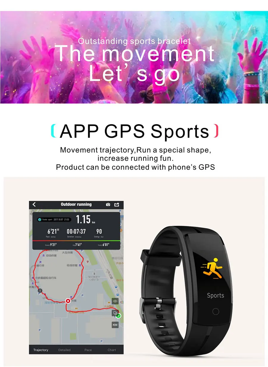 BOAMIGO Black Smart Watches LED Display Unisex Bracelet Sports Wristband Message Reminder Bluetooth Camera for IOS Android Phone (4)