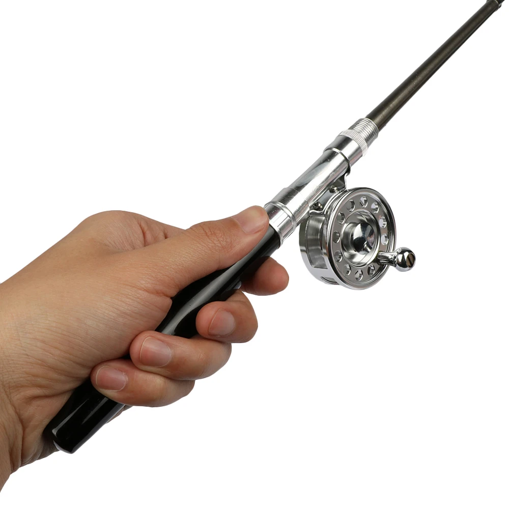Mini Pocket Ice Fly Fishing Reel and Rod Combos Set Aluminum Alloy Pen Fishing Pole Saltwater Freshwater Extended 1.34m Mini Pocket Ice Fly Fishing Reel and Rod Combos Set Aluminum Alloy Pen Fishing Pole Saltwater Freshwater Extended 1.34m