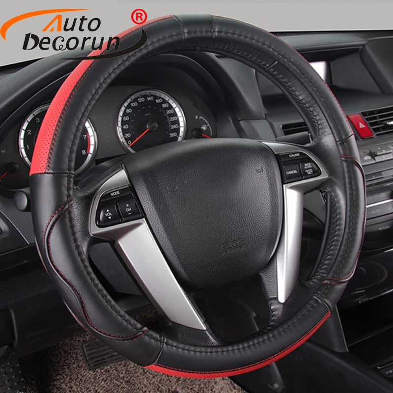 Quality Genuine leather car steering wheel cover handmade steering