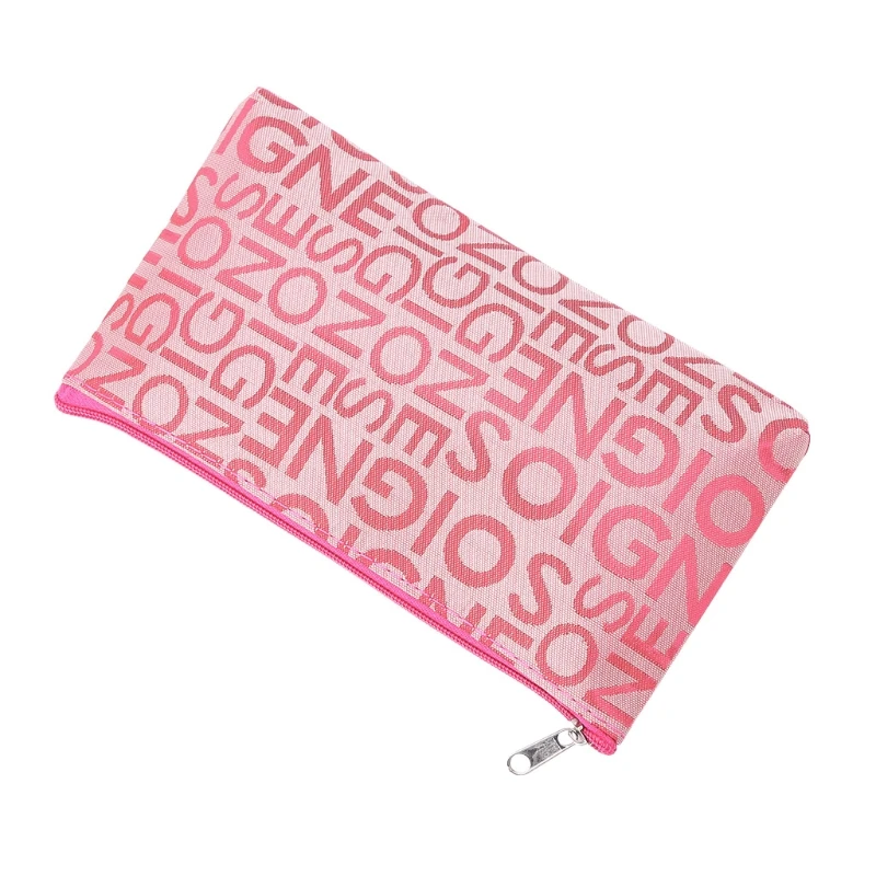 

Letter Print multi-color Pen Pencil Case Travel Cosmetic Bag Letter Print Zipper Nylon Multifunction Cosmetic Bag